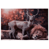 tableau-lion-cerf-surrealiste