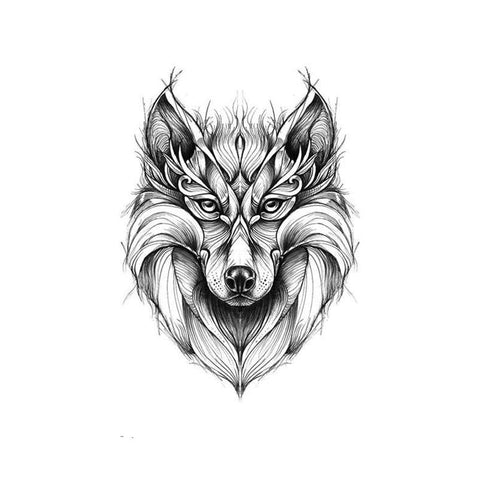 loup dessin tatouage