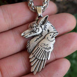 pendentif loup corbeau