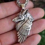 pendentif loup corbeau