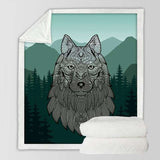 PLAID LOUP<br> FORÊT VERDOYANTE