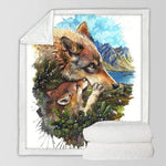 plaid loup louve louveteau
