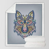 plaid loup mandala