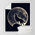 plaid loup pleine lune
