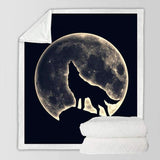 plaid loup pleine lune