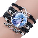 Bracelet loup cuir