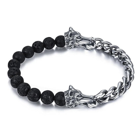 Bracelet viking loup homme