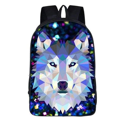 sac dos loup geometrique