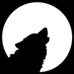 sticker loup lune