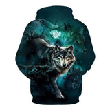 sweat hoodie loup dos