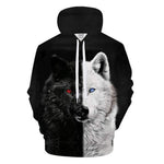 sweat loup noir blanc