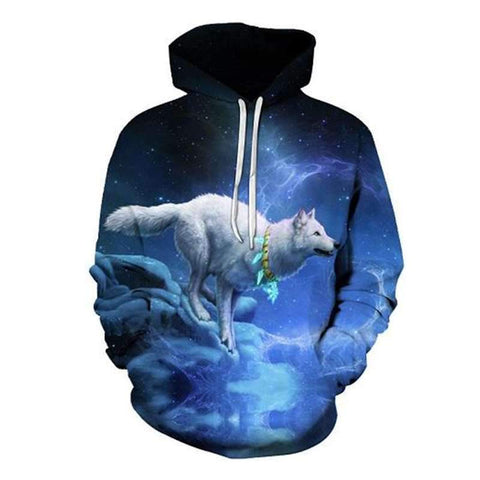 sweat shirt loup blanc