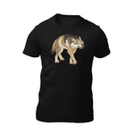 t-shirt chien loup noir