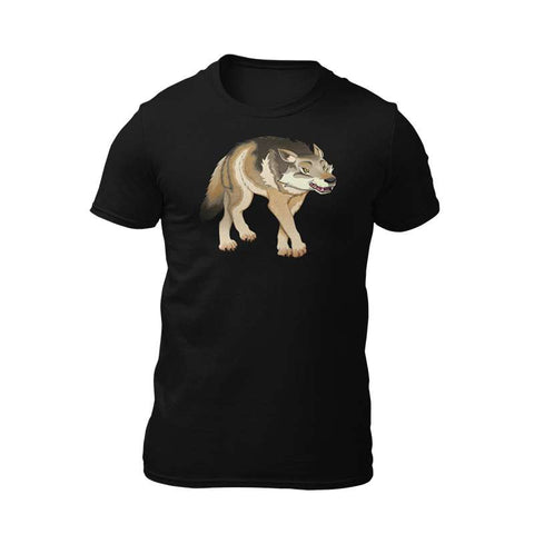 t-shirt chien loup noir