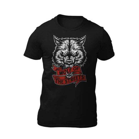 t-shirt noir wolf of the streets