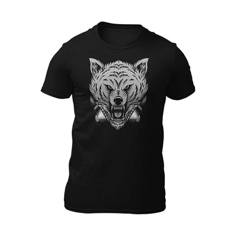 t-shirt tête de loup gris