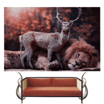 tableau-lion-cerf