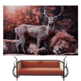 tableau-lion-cerf