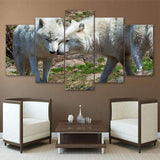 tableau loup blanc douceur