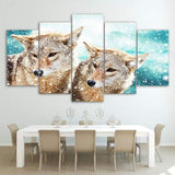 tableau loup hiver