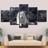 tableau loup male blanc
