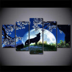 tableau loup noir solitaire