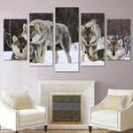 tableau multi panneaux loup