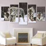 tableau multi panneaux loup