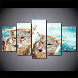 tableau mural loup hiver