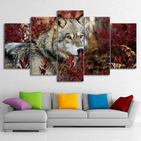 tableau nature et loup