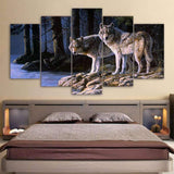 tableau peinture loup