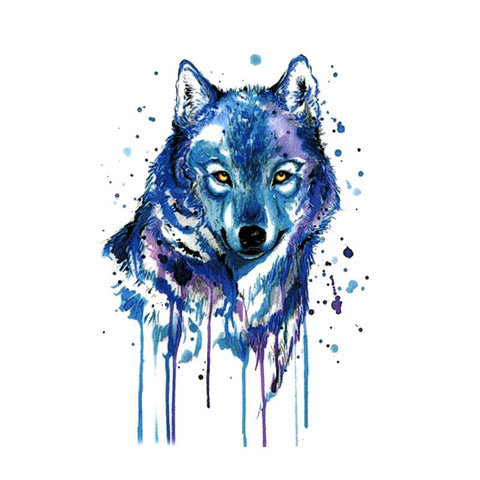 tatouage aquarelle loup