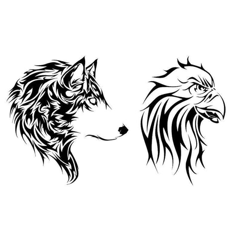 tatouage loup aigle