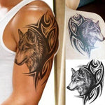 tatouage temporaire loup tribal