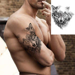 tattoo loup agressif homme