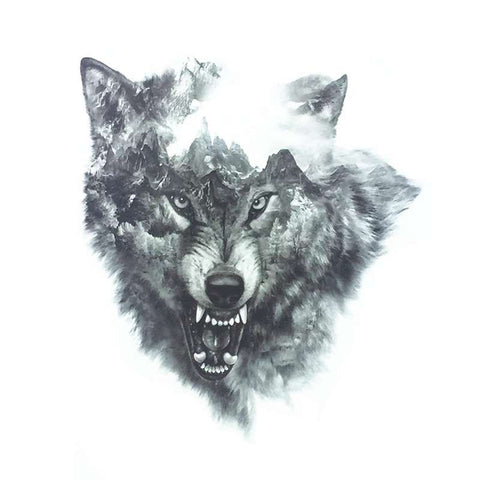 tattoo loup agressif